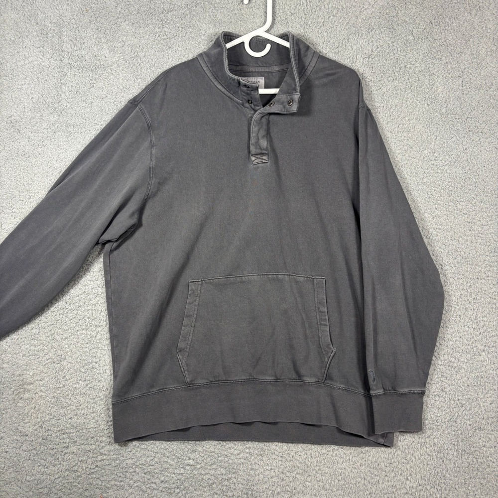 American Eagle Sweatshirt Mens XXL Gray Super Soft Snap Mock Neck Pullover 1995